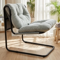 Fauteuil de loisirs modulaire convertible capitonné en tissu de lin pour chambre, salon, maison traditionnelle, villa