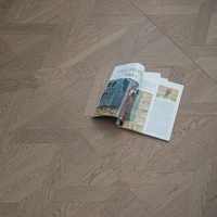 Parquet carré en chêne blanc à motif nœud chinois, revêtement de sol composite en bois massif multicouche, dalles de sol en bois d'ingénierie gris