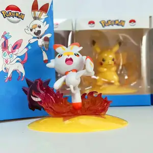 High Quality Wholesale 9pcs/set 10cm PVC Kawaii Doll Eevee Pikachu Pokemone Action Toy 10cm Blind Boxes Anime Figures For Gift