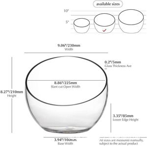 Vaso in vetro a taglio obliquo trasparente, in vetro spesso, per <span class=keywords><strong>piante</strong></span>, terrario, ciotola per caramelle, barattolo per frutta, contenitore floreale per casa, matrimoni, all'ingrosso - Product Image 6