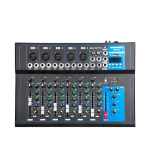MG07-BT 5+2 Stereo USB MP3 Player Input Channels DJ Controller Audio Console Mixer for Performance Karaoke Stage