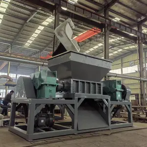 Industrial twin-axis scrap car parts shredding and recycling equipment double shaft shredder
