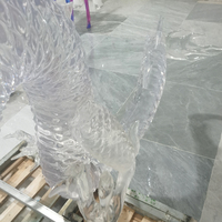 Sculpture de dragon chinois en résine transparente, décoration intérieure pour salon, statue de dragon en acrylique transparent, art oriental, décoration de la maison