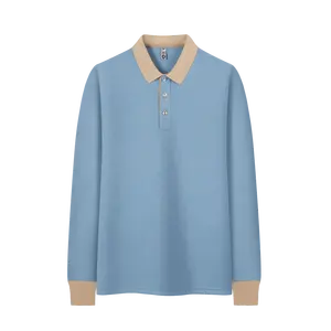 Customize Men's Long-sleeved Polo Shirts Oem Designer Men Plus Size Polyester Long Sleeve Shirts Unisex Tshirts for Wok Casual
