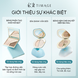 TIMAGE Highlight & Contour Palette-Poudre pour le visage 3-en-1 avec finitions mates et chatoyantes pour sculpter, éclaircir et dissimuler - Product Image 2