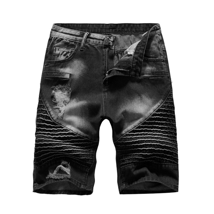 Sunenjoy Homme Jeans Déchirés Straight Casual Denim Pantalons Skinny Pantalon à Glissière Mode Slim Fit Straight Serré Pantalon de Crayon S-6XL