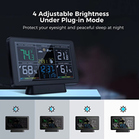 Horloge météo intelligente LED Température intérieure et extérieure Prédiction de l'humidité Station météo sans fil Wifi Horloge numérique de table de bureau