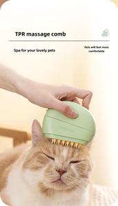 Venta caliente respetuoso con el medio ambiente 3 en 1 forma de concha de adoquines portátil peine para mascotas y cepillo de masaje de aseo con dientes de aguja - Product Image 5