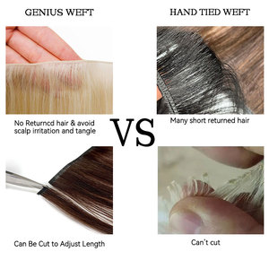 Ekstensi Rambut Manusia Rusia Tipis Tak Terlihat Genius Weft 100% Rambut Manusia Double Drawn Volume Genius Weft - Product Image 5