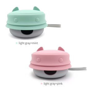 Travel <b>Dog</b> Bowls Silicone Collapsible Portable Foldable Pet Food Bowl Food Grade BPA Free with Lid Cute Design OEM - Product Image 5