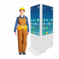 Machine de publicité verticale à double écran portable, écran tactile 4K, affichage double face ultra-clair