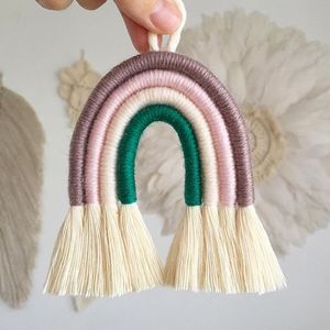 Venta al por mayor niños habitación nórdica Bohemia algodón casa decoración Mini Arco Iris Macrame Decoración - Product Image 3