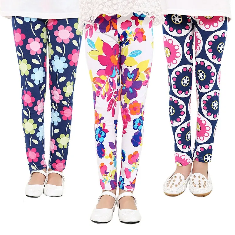 Collants chauffants pour petites filles, pantalons avec imprimé floral, pour enfants, leggings, 33 couleurs, hiver, M38