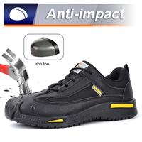 Chaussures de travail noires confortables JIANKUN, antidérapantes, avec embout en acier, anti-perforation, pour travaux en extérieur, chaussures de sécurité unisexes pour hommes