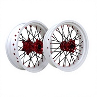 Ensemble de roues Supermoto KYZ de 17 pouces, jantes en aluminium 7116-T6 blanches, moyeux CNC usinés, Enduro Dirt pour Honda CRF250R CRF450R CR125 CR250