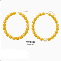 Collar de Resina Colorido de Alta Calidad para Mujer con Diseño de Bloques de Color y Patrón de Mármol, Perfecto para un Estilo de Vacaciones de Verano en la Playa