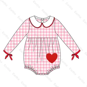 hot-sale baby wear Valentine's Day newborn girls gifts cotton baby clothes bubble rompers