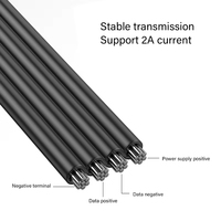 Câble USB vers Type C à angle droit de 90 degrés, plat, en cuivre étamé, cordon de charge rapide en silicone 2A, 10cm, 30cm, 50cm, 100cm