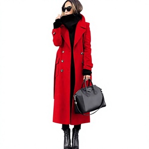 Manteau en <span class=keywords><strong>laine</strong></span> long élégant et décontracté pour femme, collection automne/hiver 2024, style chic transfrontalier - Product Image 1