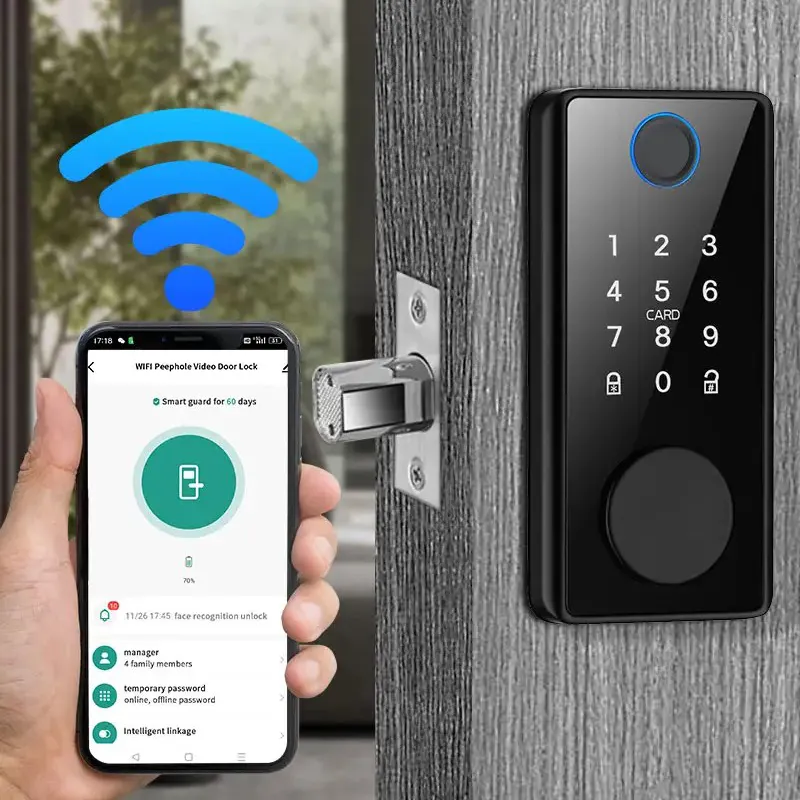 自動指紋スマートボルトドアロックアパートホテルデジタルパスワードキーレスインテリジェントロック