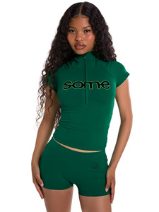 Completo Set Estivo 2026: Nuovo Completo Yoga con Top a Mezza Zip a Maniche Corte e Pantaloncini - Abbigliamento Sportivo da Palestra e Fitness per <span class=keywords><strong>Donna</strong></span> - Product Image 4