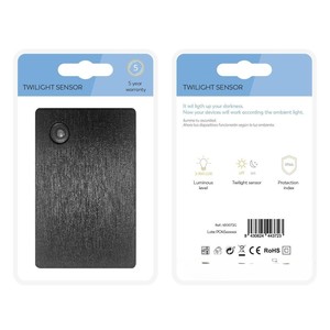Rilevatore crepuscolare da esterno non programmabile, IP44, colore nero, per automazione di luci e sicurezza esterna. - Product Image 1