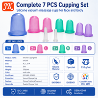 Ensemble de ventouses en silicone Jinke, 7 pièces, réutilisables, multicolores, quatre tailles, pour le visage, le corps, la maison, le spa, le salon, portable