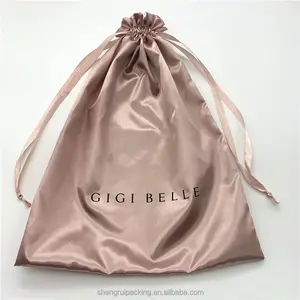 Custom Packaging Rose Gold Satin Shoes Bags Satin Silk Slipper Dust Bag