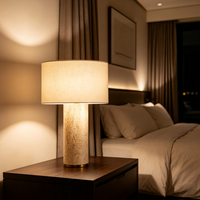 Lampe de table LED en travertin naturel Wabi Sabi, style rétro nordique, lumière décorative d'intérieur pour bureau, salon