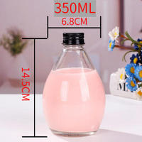 Bouteille de boisson créative en forme de goutte de 100 ml, 280 ml, 350 ml, 500 ml, bouteille en verre givrée transparente personnalisée