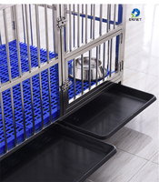 Cage de séparation mobile en acier inoxydable EUR PET pour chiens, avec roulettes et plateau, idéale pour l'élevage et les cliniques vétérinaires