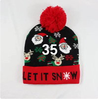 Cappello Natalizio in Maglia Acrilica di Alta Qualità con Luci LED, Cappello di Babbo Natale Luminoso per Adulti e Bambini