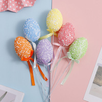 Vente en gros de paillettes en mousse de pâques, Simulation d'œuf à bulles perlé, œufs de Shimme, artisanat avec ruban, décorations de pâques, cadeaux