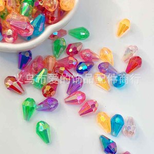 Perles acryliques en forme de goutte d'eau 9x13mm couleur AB transparentes pour la fabrication de bijoux, perles en vrac, origine Yiwu - Product Image 1