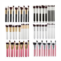 Ensemble de 10 pinceaux de maquillage multicolores, pinceau correcteur, pinceau à paupières, marque privée, pinceaux de maquillage doux