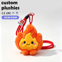 Porte-clés en peluche flamme Kawaii très populaire, pendentif mignon en forme de feu avec cordon pour la décoration de sac à dos