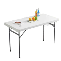 Table pliante rectangulaire Q-23 en HDPE de 1,2 m, 1,5 m, 1,8 m, 2,4 m avec structure métallique robuste et résistante aux rayures pour la restauration quotidienne