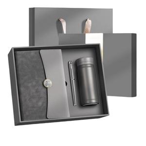 Ensemble cadeau de carnet en cuir Hjd A5 et thermos, produit promotionnel exquis pour le bureau, idéal pour le Nouvel An - Product Image 1