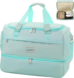 Funda de nailon ligera y resistente al agua para bolsa de viaje de gimnasio para mujer, compartimento para zapatos, aprobada por aerolíneas, para llevar en el equipaje de mano - Product Image 1