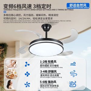 Modern Minimalist Ceiling Fan Light Led Flush Mount For Living Room And Dining Room 220V Invisible Fan Light HC833 - Product Image 5