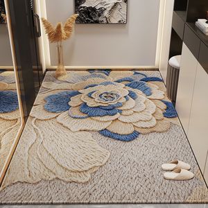 <span class=keywords><strong>Paillasson</strong></span> d'<span class=keywords><strong>entrée</strong></span> transfrontalier pour couloir, <span class=keywords><strong>grand</strong></span> tapis floral domestique, résistant aux taches et antidérapant - Product Image 5