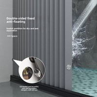 Rideau de douche en tissu polyester invisible, imperméable et anti-moisissure, style japonais-coréen, pour séparation de salle de bain (zone sèche et humide)