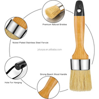 Lot de 5 pinceaux ronds à poils naturels pour craie de cire, pochoirs de peinture, pour cirage de meubles, décoration intérieure, bricolage, artisanat artistique, création de graffitis