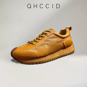 Retro Horse Leather Boat Shoes Men Low Heel Breathable Casual <b>Lace</b>-Up Solid Color Brown Black <b>White</b> Daily Wear - Product Image 2
