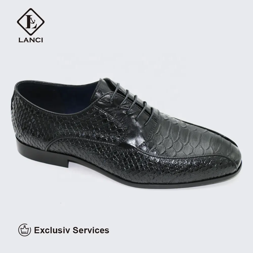Fabricant de chaussures LANCI en Chine chaussures en cuir pour hommes avec semelle en caoutchouc chaussures de ville