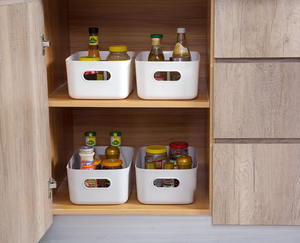 Panier de rangement multifonctionnel en plastique pour la cuisine, la salle de bain, la commode, les cosmétiques, les articles divers, les collations, boîte de rangement, tiroir - Product Image 2