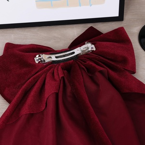Jepit Rambut Pita Besar 11 Inci, Jepit Rambut Pita Beludru Ekor Panjang, Jepit Rambut Cantik Elegan, Aksesoris Rambut Modis untuk Wanita - Product Image 5