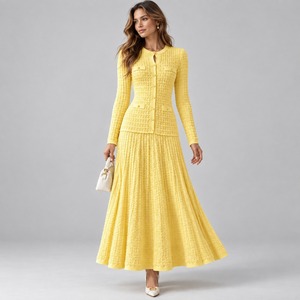 Robe décontractée pour femme, style vintage européen et américain, élégante, à manches longues, couleur unie, coupe trapèze, mini, anti-plis, taille haute, à revers - Product Image 1