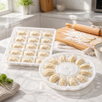 Boîte de rangement carrée et rectangulaire en plastique pour raviolis, plateau de congélation, organisateur de wontons pour cuisine