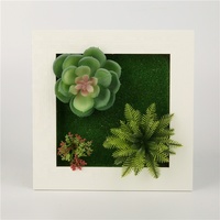 Ornements de plantes vertes suspendues artificielles 3D avec cadre photo, plastique écologique, 15x15cm, plusieurs couleurs, décoration murale pour la maison